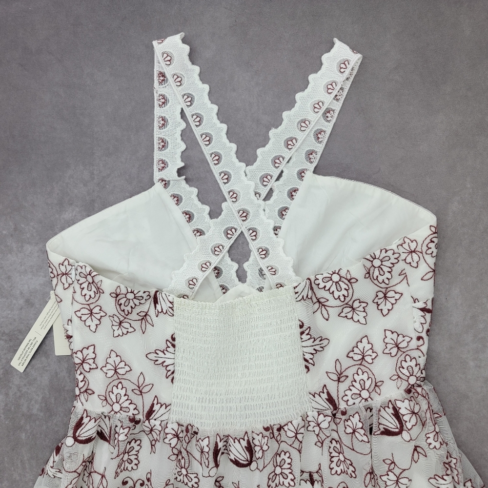 Anthropologie NWT Tiered V-Neck Embroidered Midi Summer Picnic Dress - Picture 11 of 16